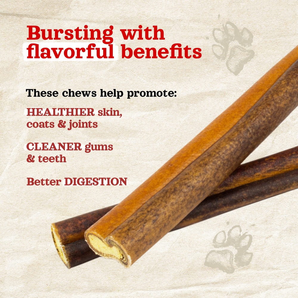 Natural Farm stuffed collagen stick close-up — real chicken filling highlights protein and palatability