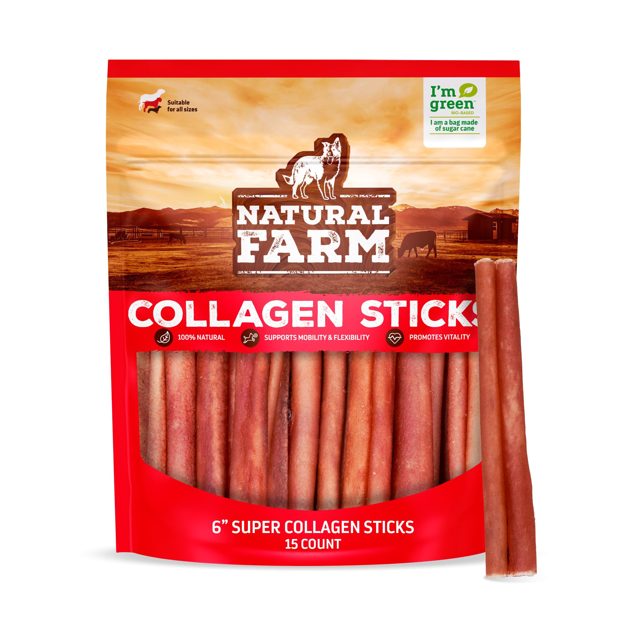 Closeup of Natural Farm collagen chew texture showing hearty meat content