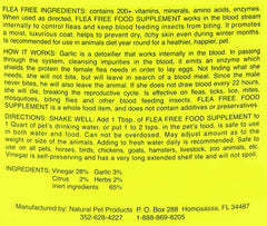 Natural Pet Products Flea-Free demonstrates garlic and vinegar as natural flea-deterrence