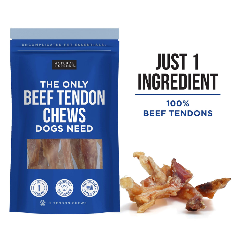 Natural Rapport Beef Tendon Treats used as a training reward for dogs.