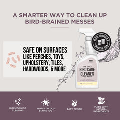 Natural Rapport Bird Cage Cleaner used on various surfaces including cages and windows