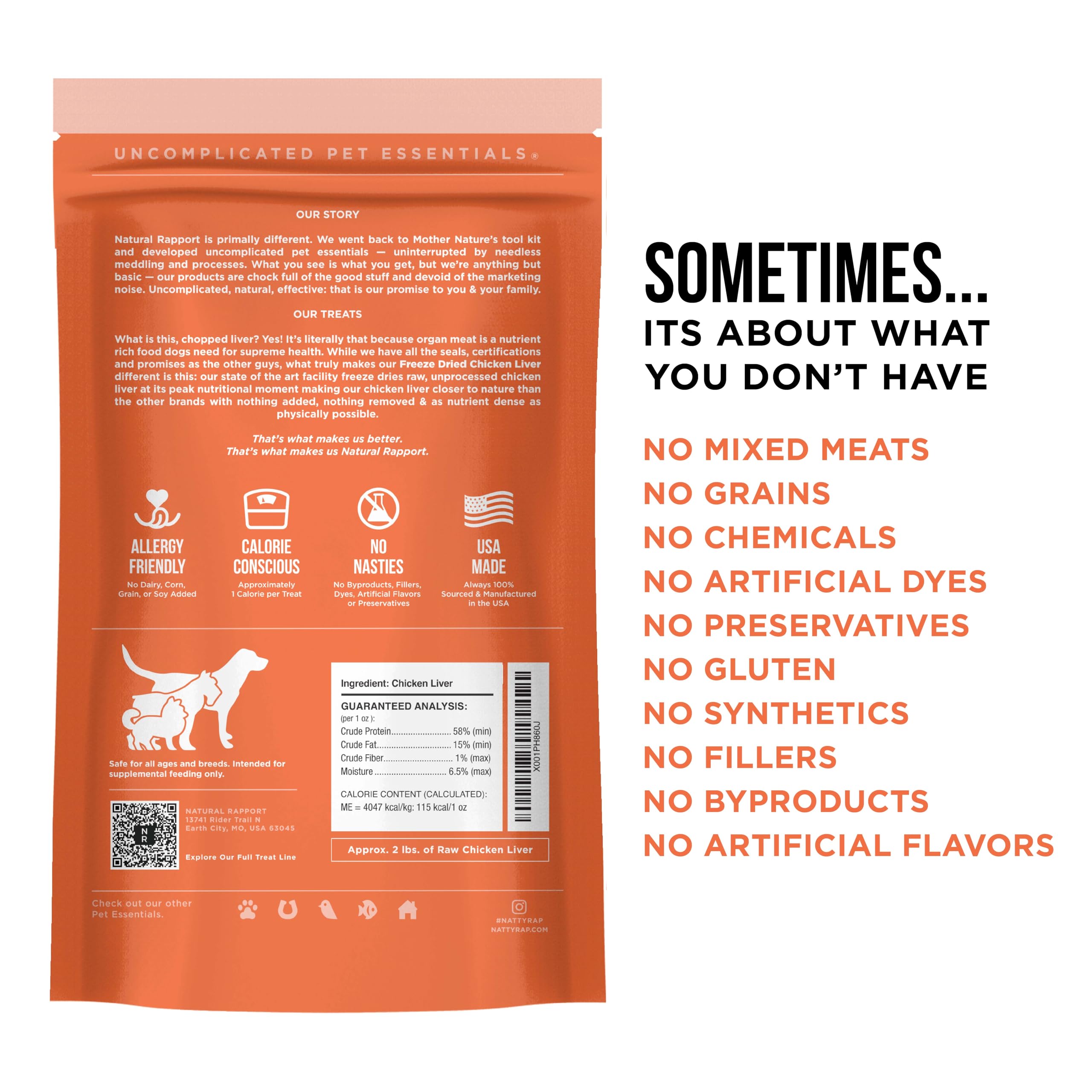 Natural Rapport freeze-dried chicken liver bites close-up showing crunchy texture for training