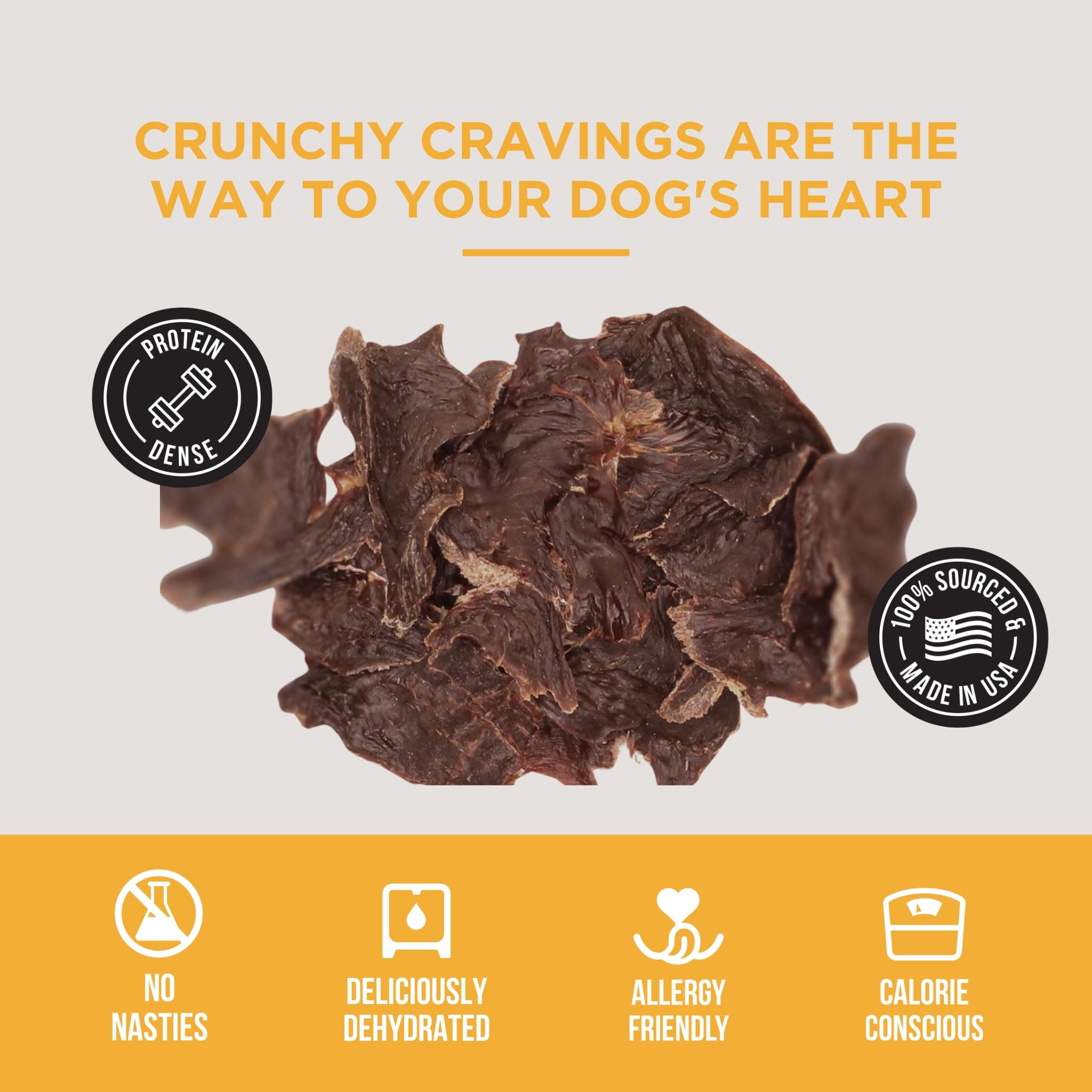 Natural Rapport large thick beef heart strips for bigger chews.