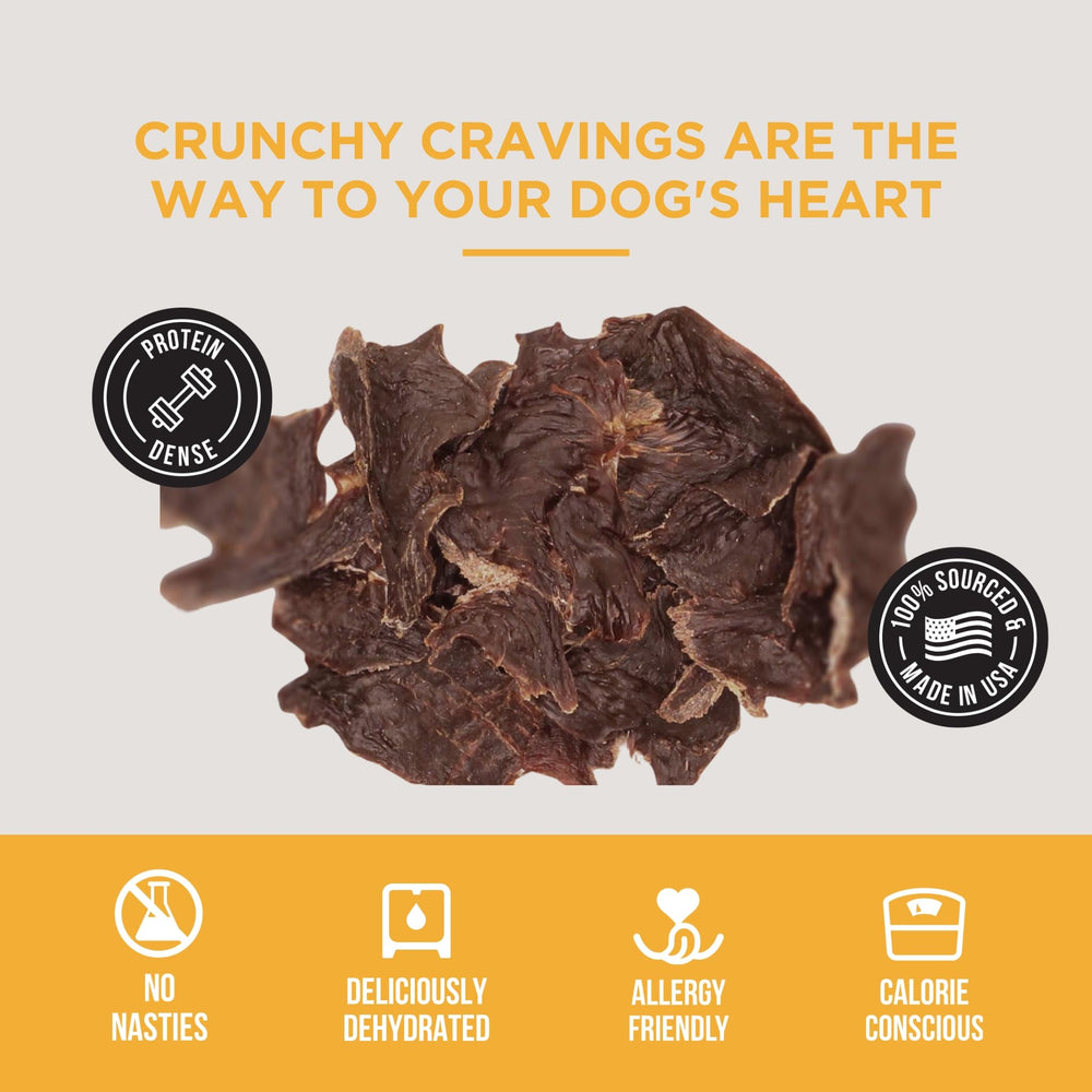 Natural Rapport large thick beef heart strips for bigger chews.
