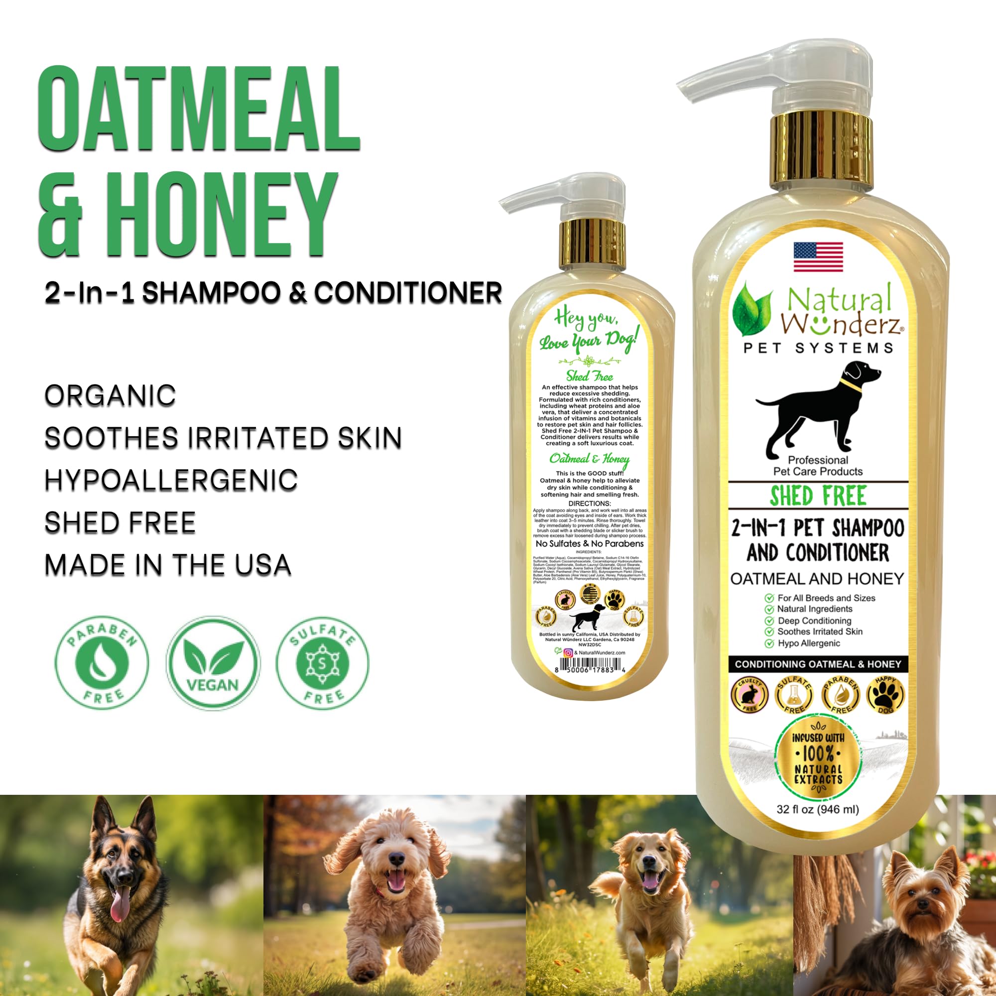 Natural Wunderz wheat protein conditioner bottle highlights deep conditioning