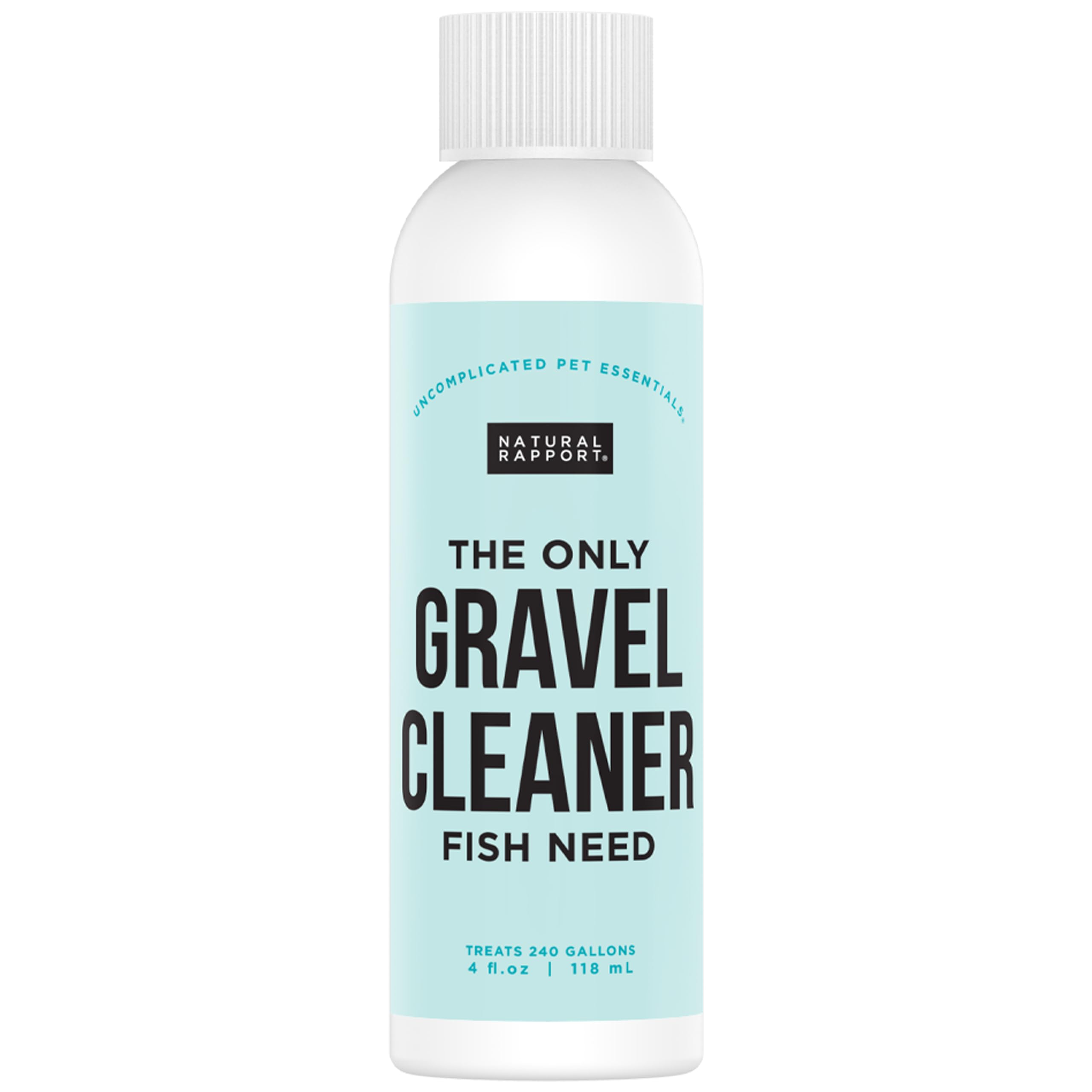 Natural Rapport Aquarium Gravel Cleaner bottle front view with easy dosing for healthier tanks