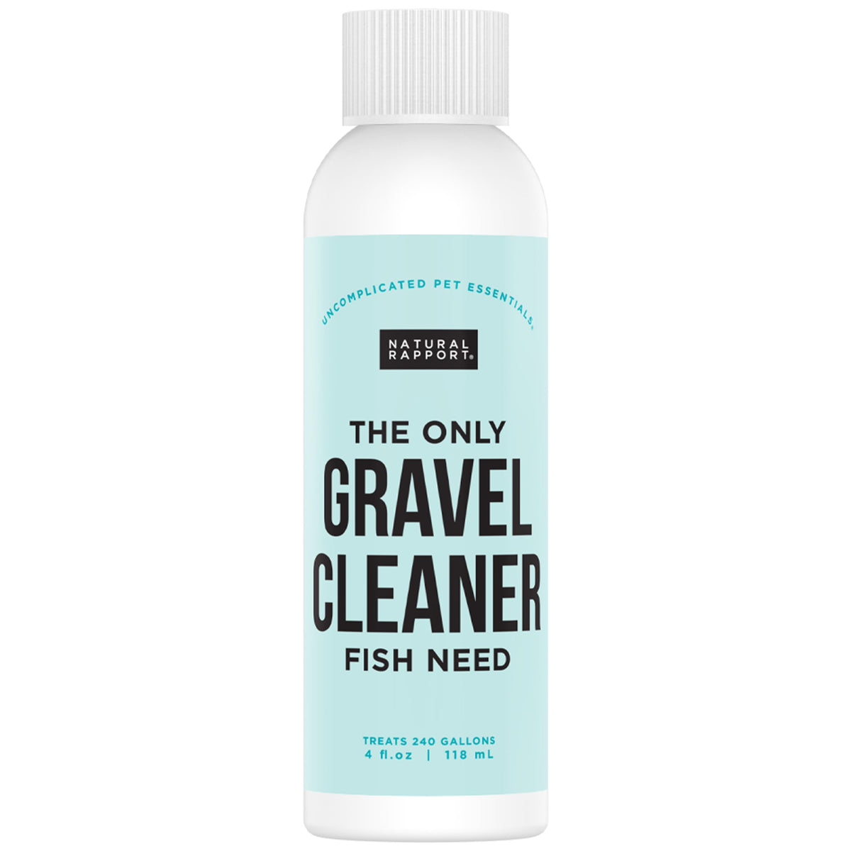 Natural Rapport Aquarium Gravel Cleaner bottle front view with easy dosing for healthier tanks