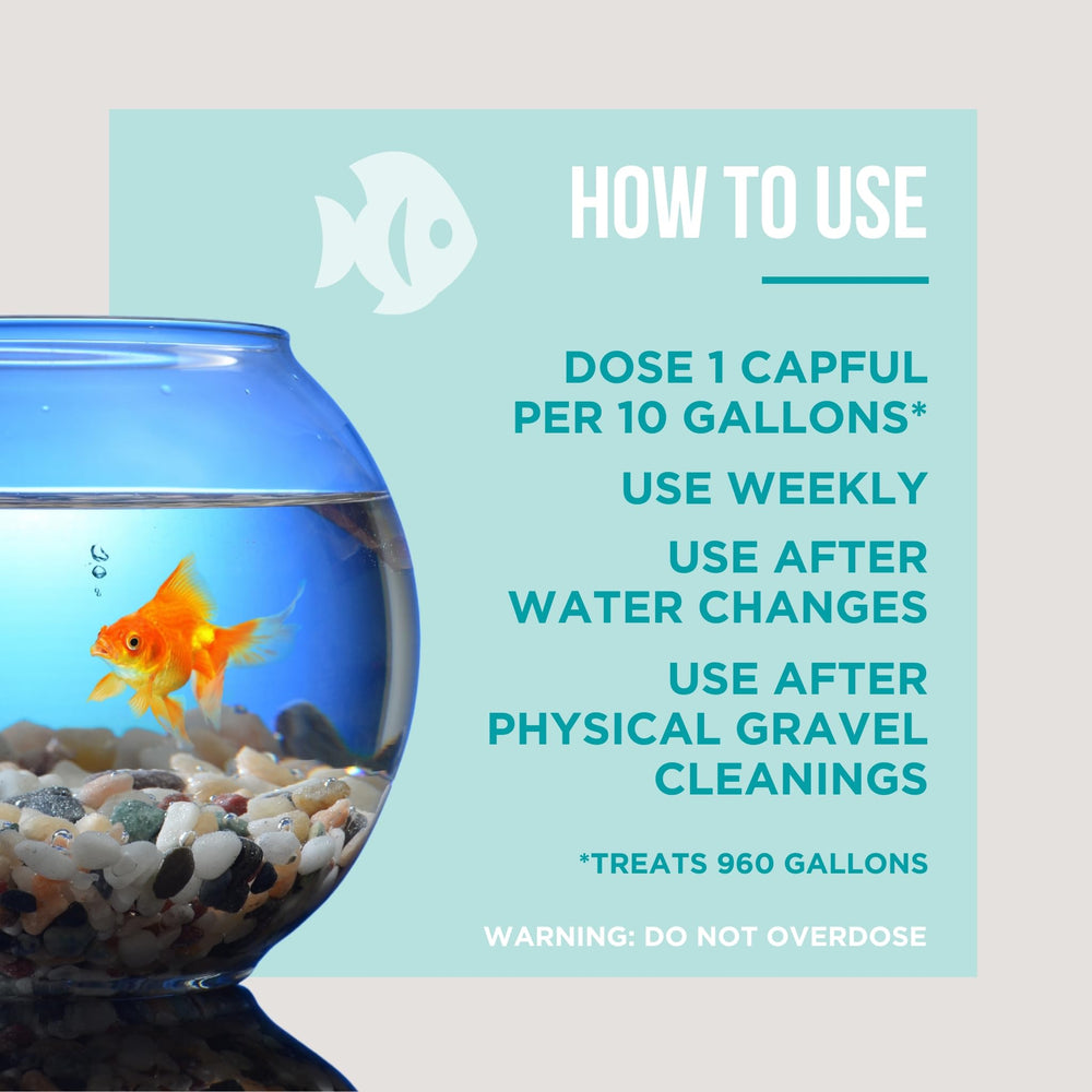 Natural Rapport bottle with measurement marks shows dosing 1 capful per 10 gallons