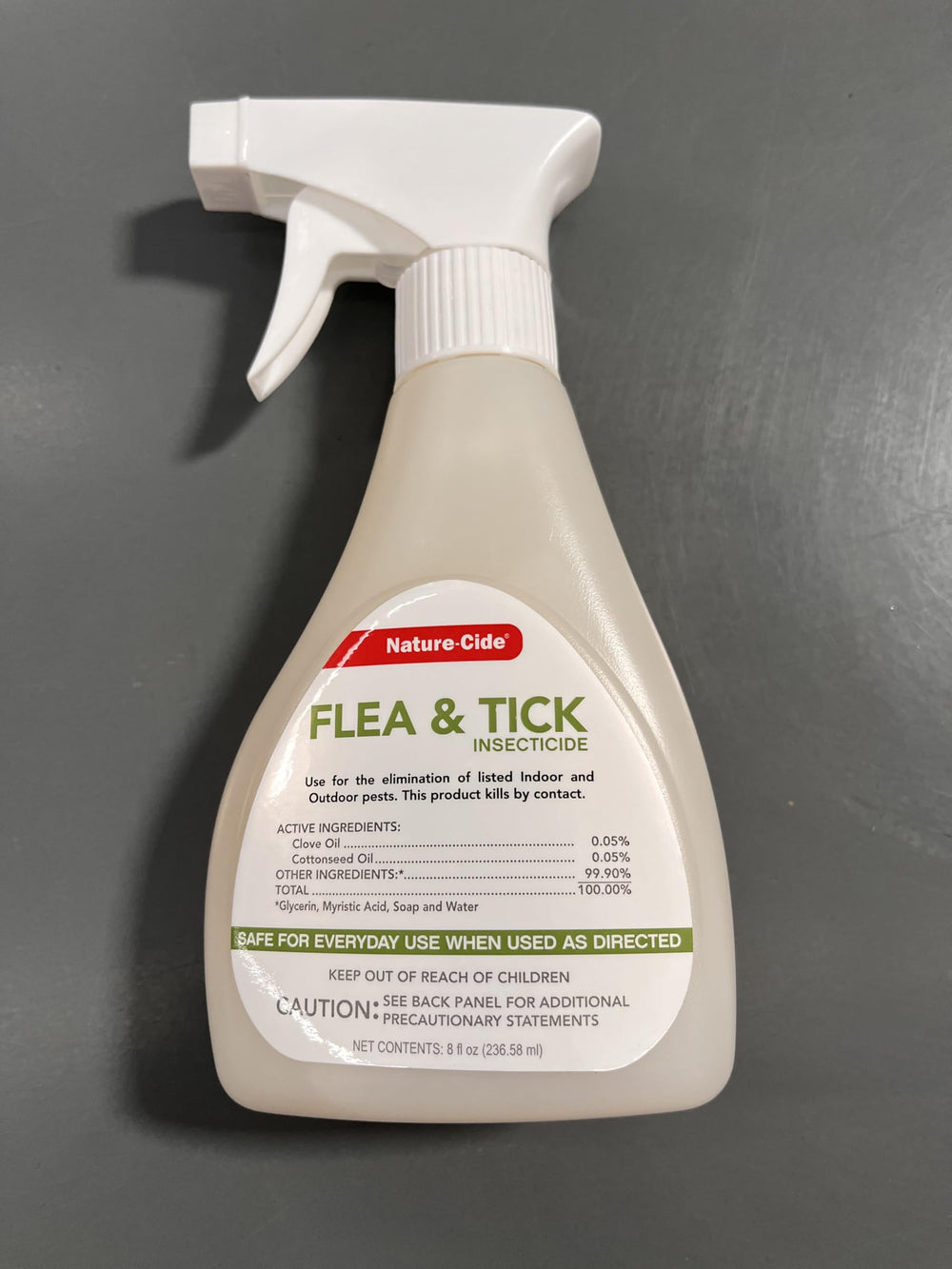 Nature-Cide Flea & Tick safe around kids and pets during use.