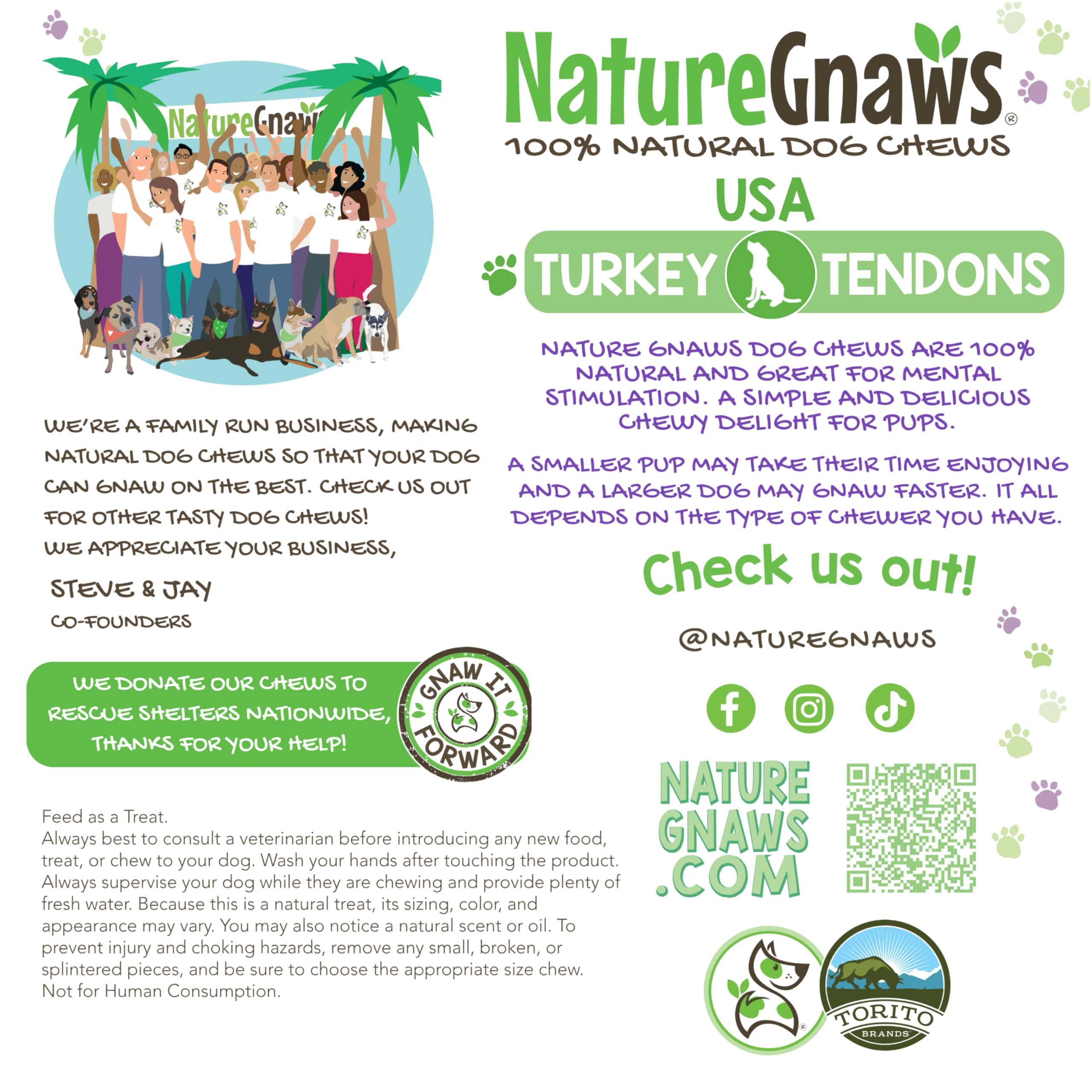 Nature Gnaws USA Turkey Tendons satisfy large dogs with durable chews.