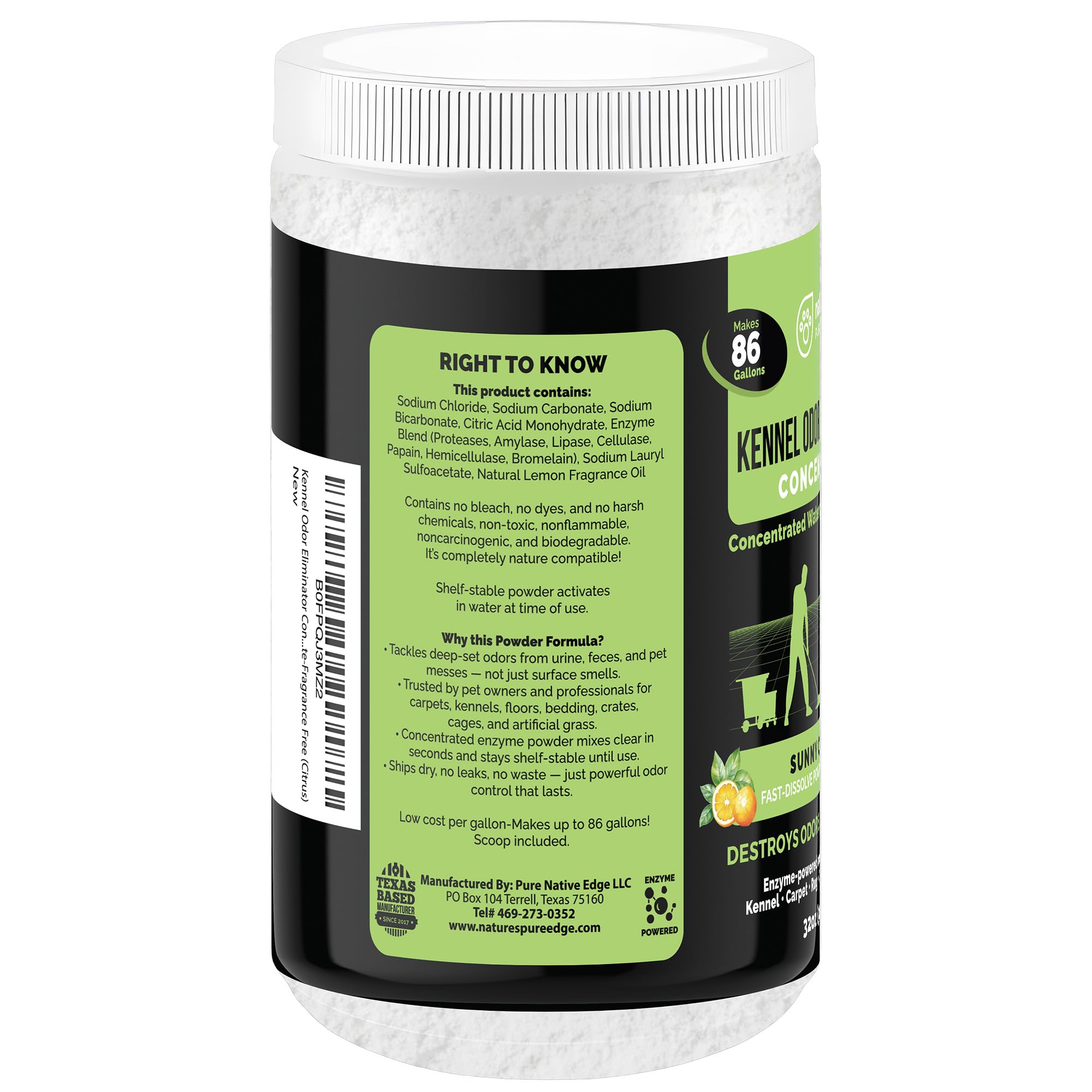 Nature's Pure Edge kennel cleaning kit setup for pet areas