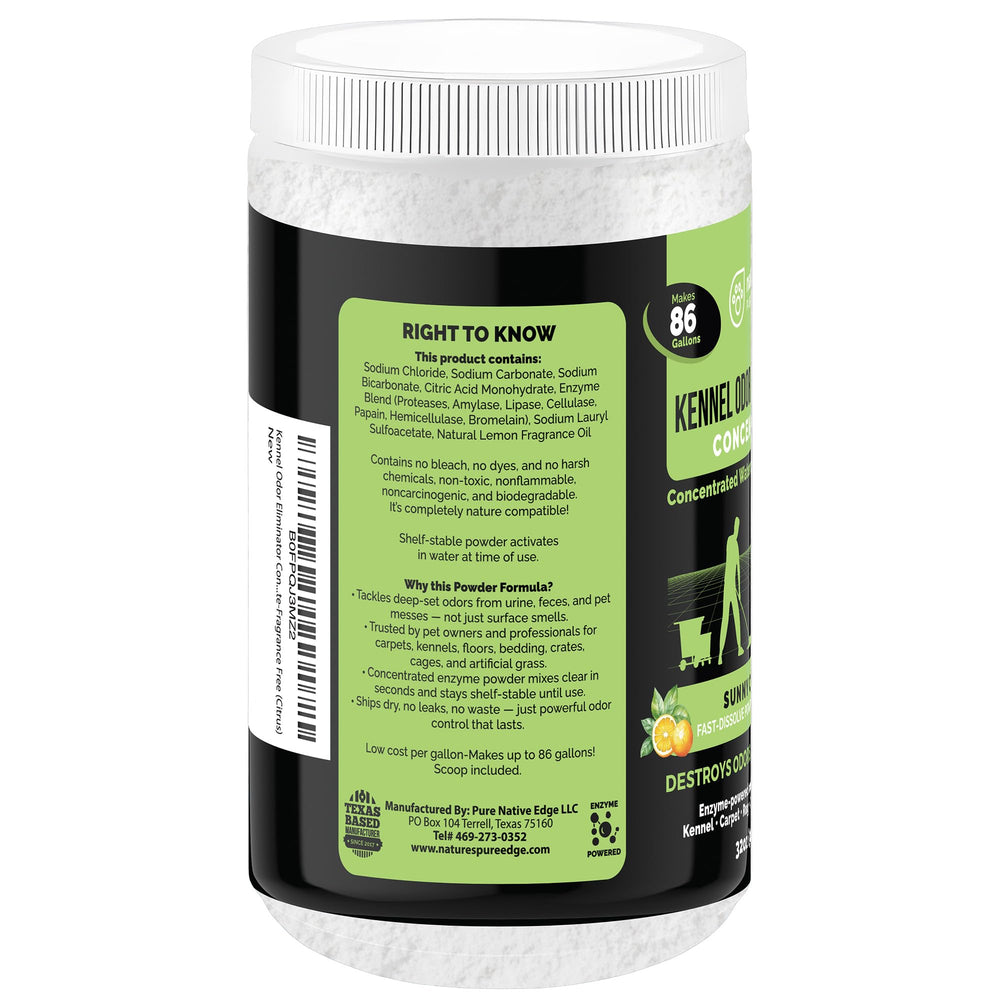 Nature's Pure Edge kennel cleaning kit setup for pet areas