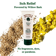 Nature's Willow Itch Relief Lotion application on arm shows smooth, quick-absorbing formula.