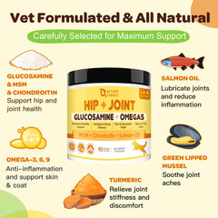 Nature Target dog joint supplement powder with scoop easy dosage customization
