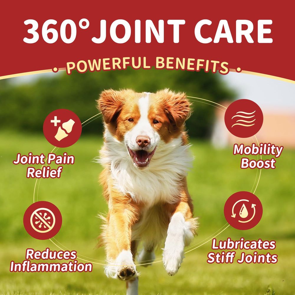 Nature Target glucosamine chondroitin dog chews cushion joints and flexibility.