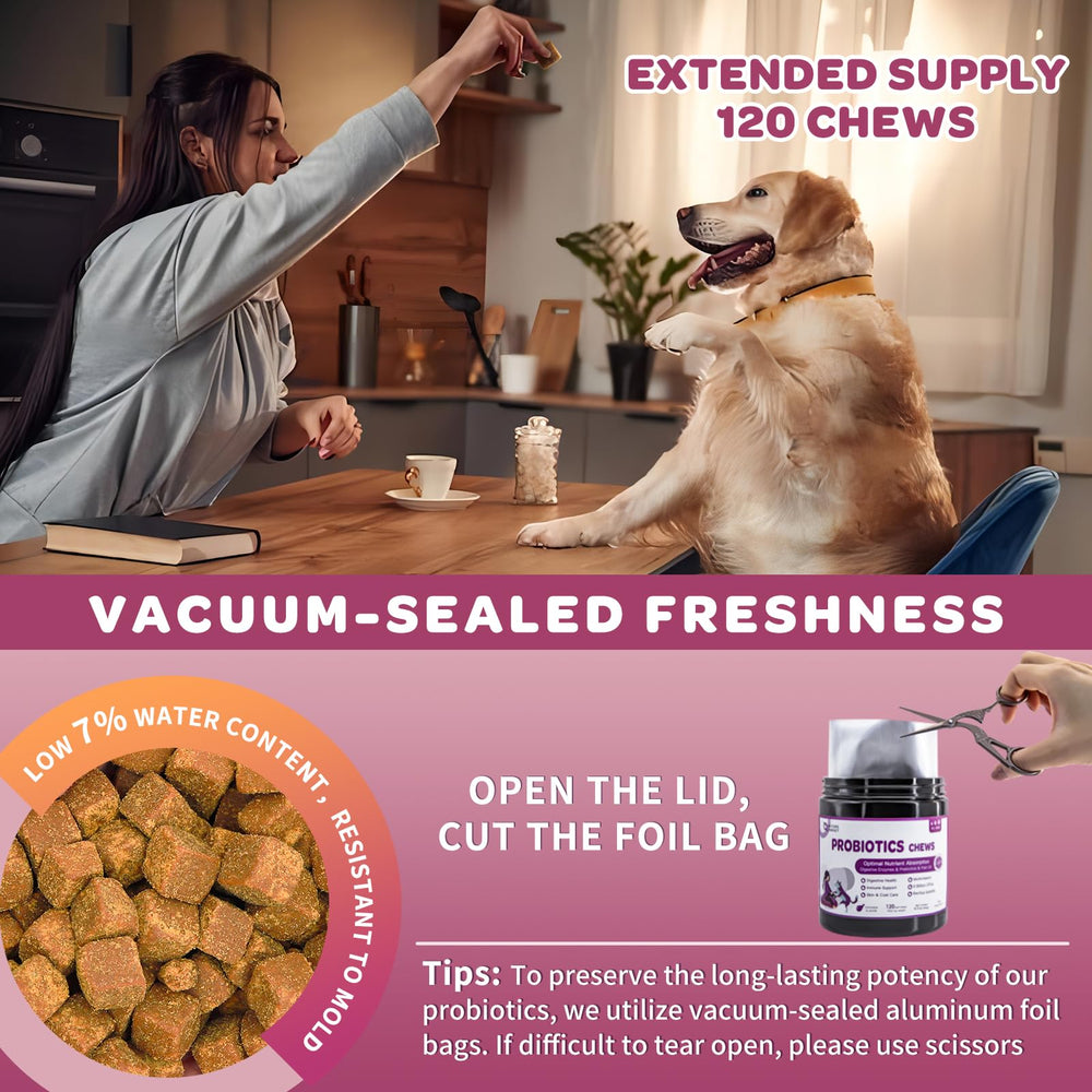 Close-up of Nature Target chicken-flavored probiotic chews with soft texture for picky dogs