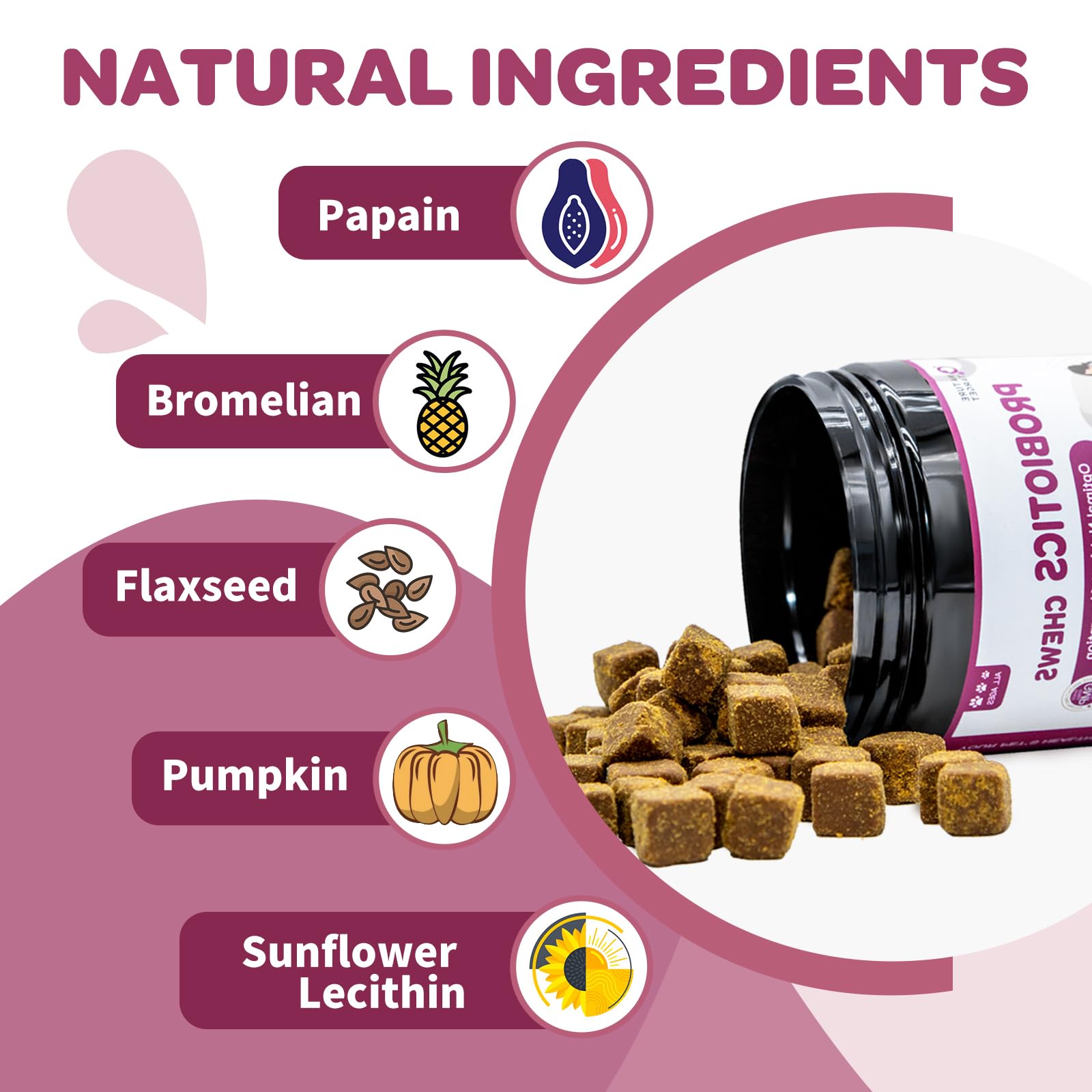 Nature Target ingredients label shows 12 probiotic strains and CFUs