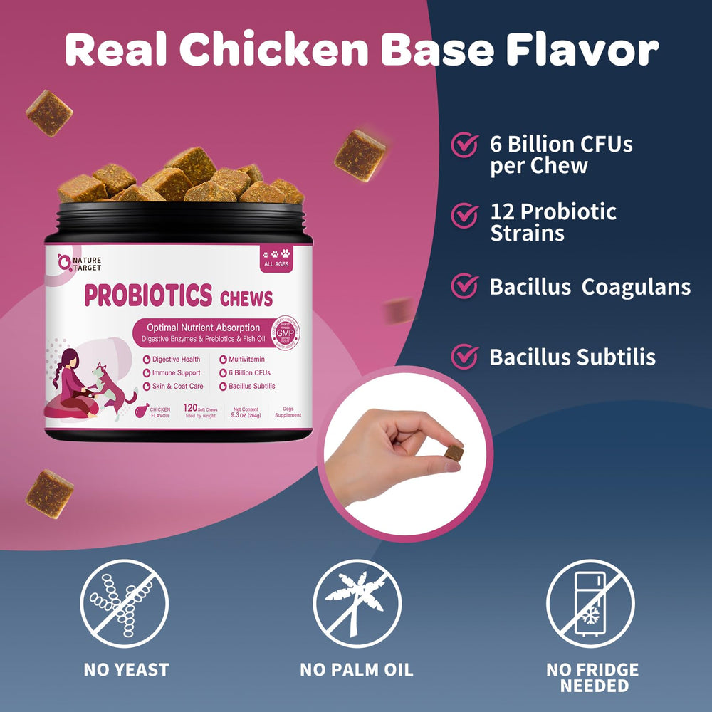 Nature Target probiotic chews at mealtime boost digestion support