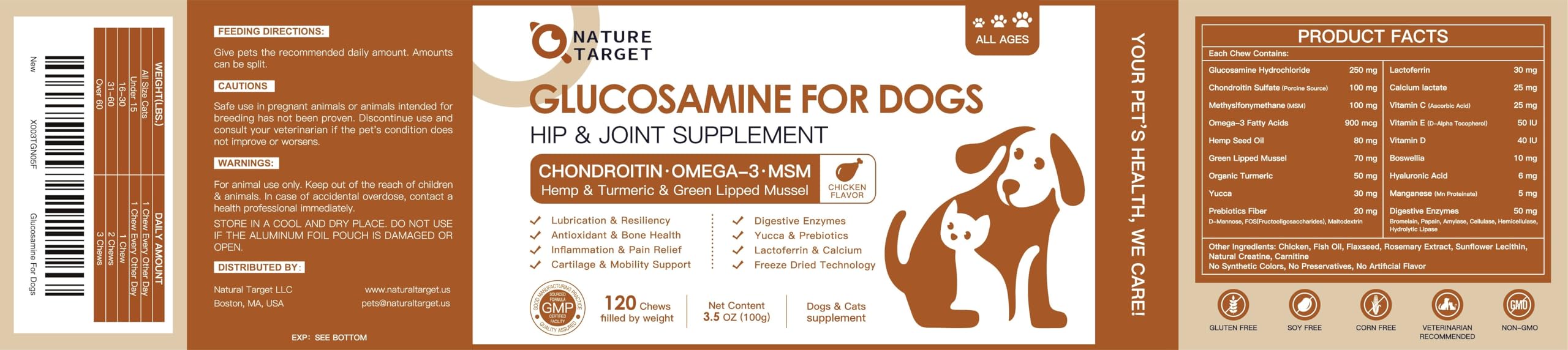 Nature Target vet-recommended dog chews for daily joint care.