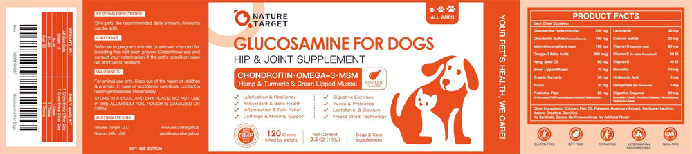 Nature Target vet-recommended dog chews for daily joint care.