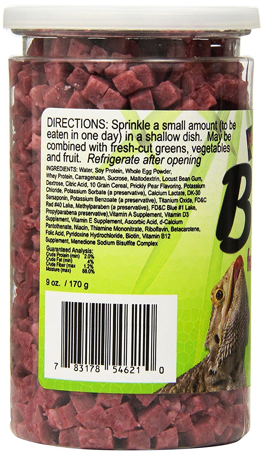 Nature Zone Bearded Dragon Bites close-up of 1/4 inch cubes for easy feeding and portion control