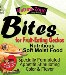 Nature Zone Gecko Bites serving portion demonstrates bite-sized, easy-handling bites.