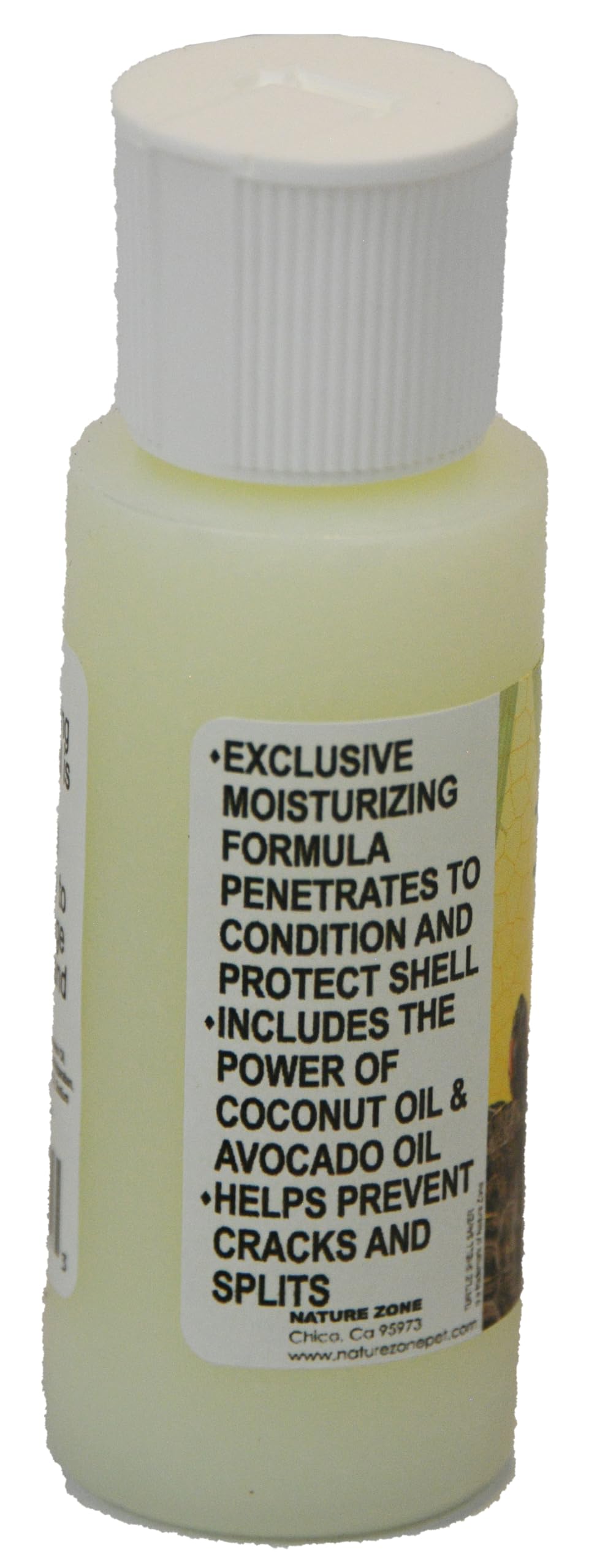 Nature Zone Turtle Shell Saver label showing usage and benefits for reptile care