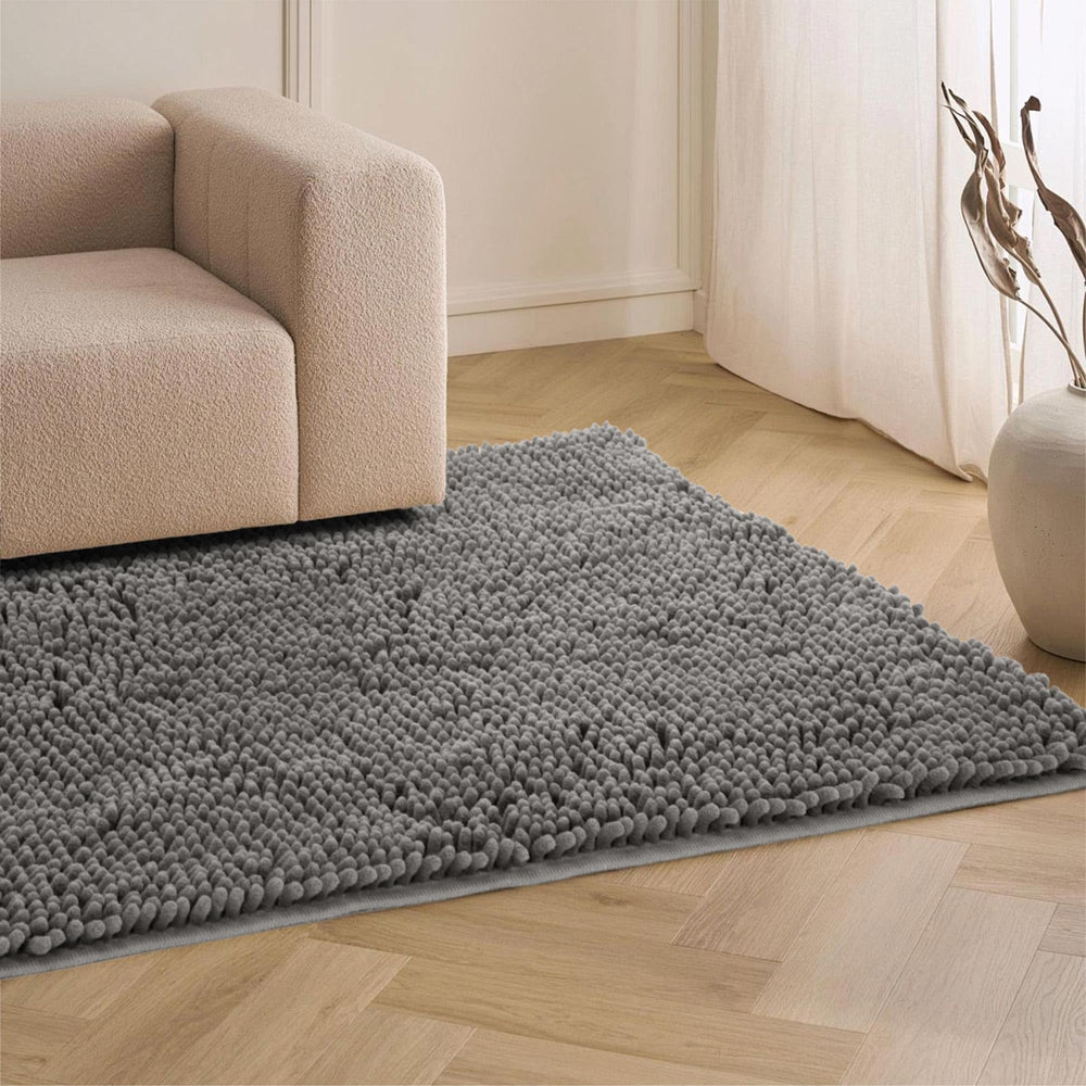 Naturei 60x36 front-door mat in gray provides wide coverage