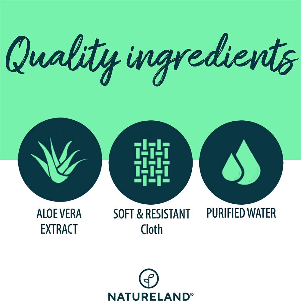 Natureland dog ear wipes 150 pads per container for long-lasting cleanings.