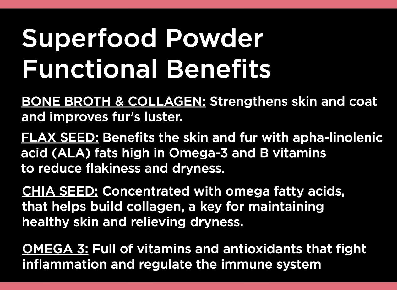 Nature's Diet bone broth powder served in a bowl inviting pets to enjoy a savory boost.