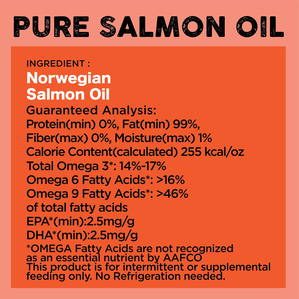 Nature's Diet salmon oil pumped into pet bowl for feeding.