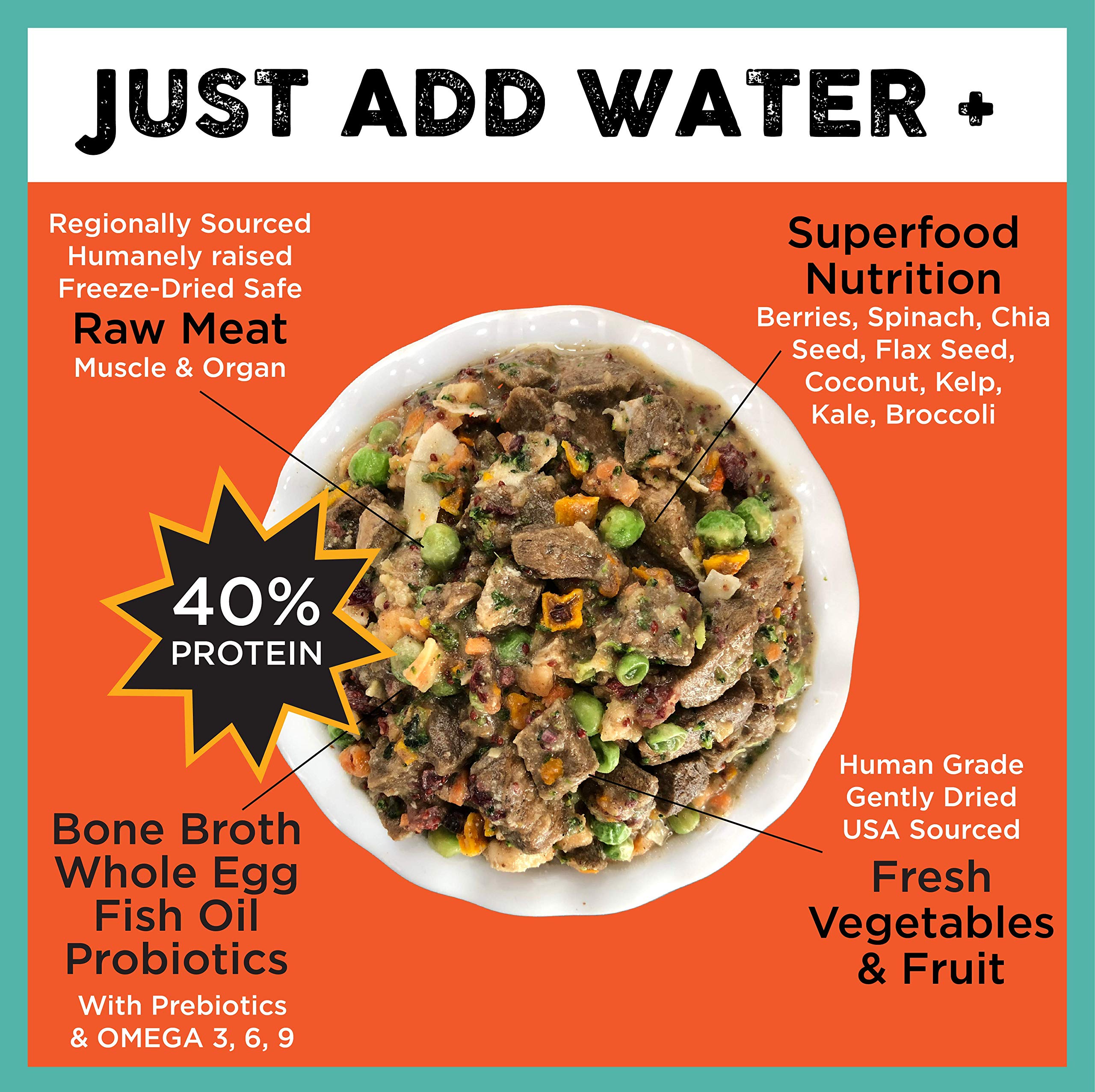 Nature's Diet Simply Raw rehydration shot demonstrates preparing fresh, ready-to-serve meals.