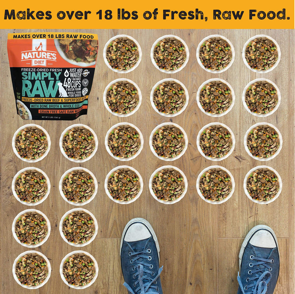 Nature's Diet Simply Raw whole egg closeup highlights protein source.