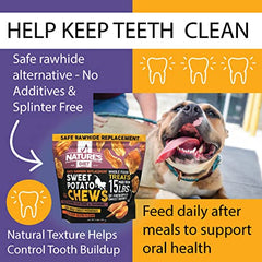 Nature's Diet Sweet Potato Chews XL texture close-up, natural chew