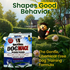 Nature's MACE spreading dog repellent granules to protect gardens.