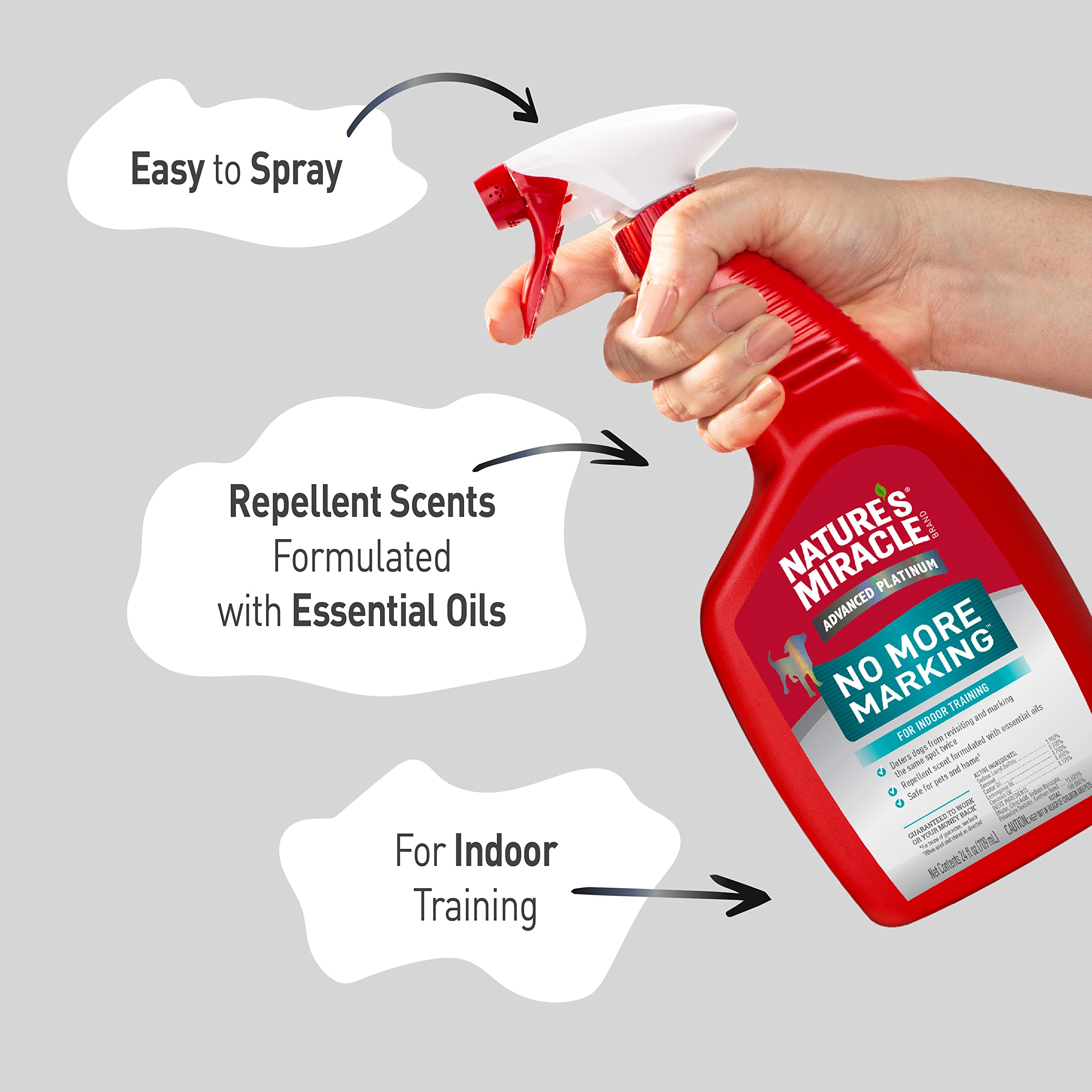 Nature's Miracle Advanced Platinum No More Marking is safe for pets and home when used as directed