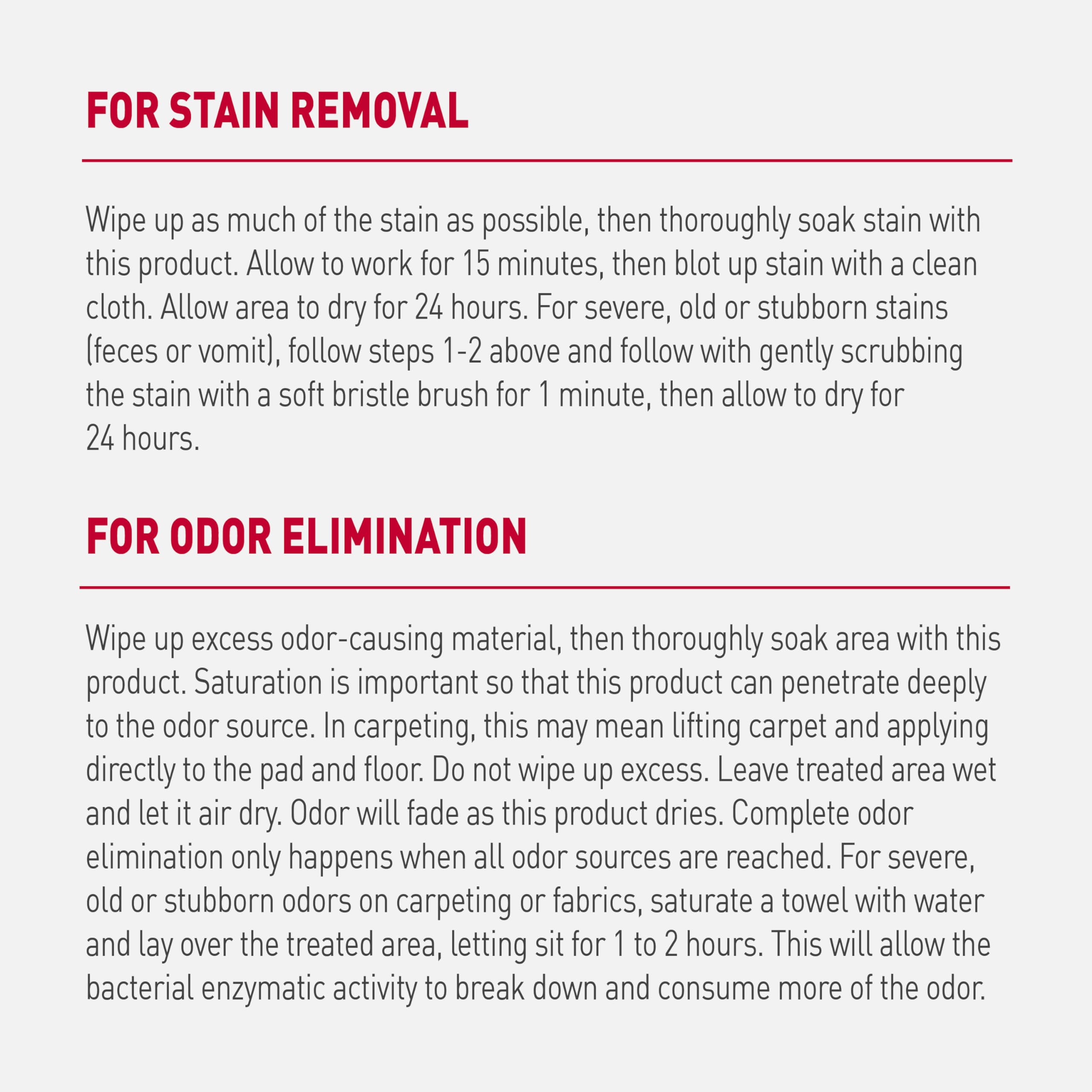 Nature’s Miracle on fabric surface illustrating stain and odor removal.