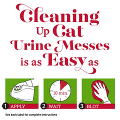 Nature's Miracle Urine Destroyer on carpet application demonstrates stain and odor neutralization
