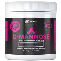 Nature's Pure Edge D-Mannose chicken bottle pour for easy urinary support.