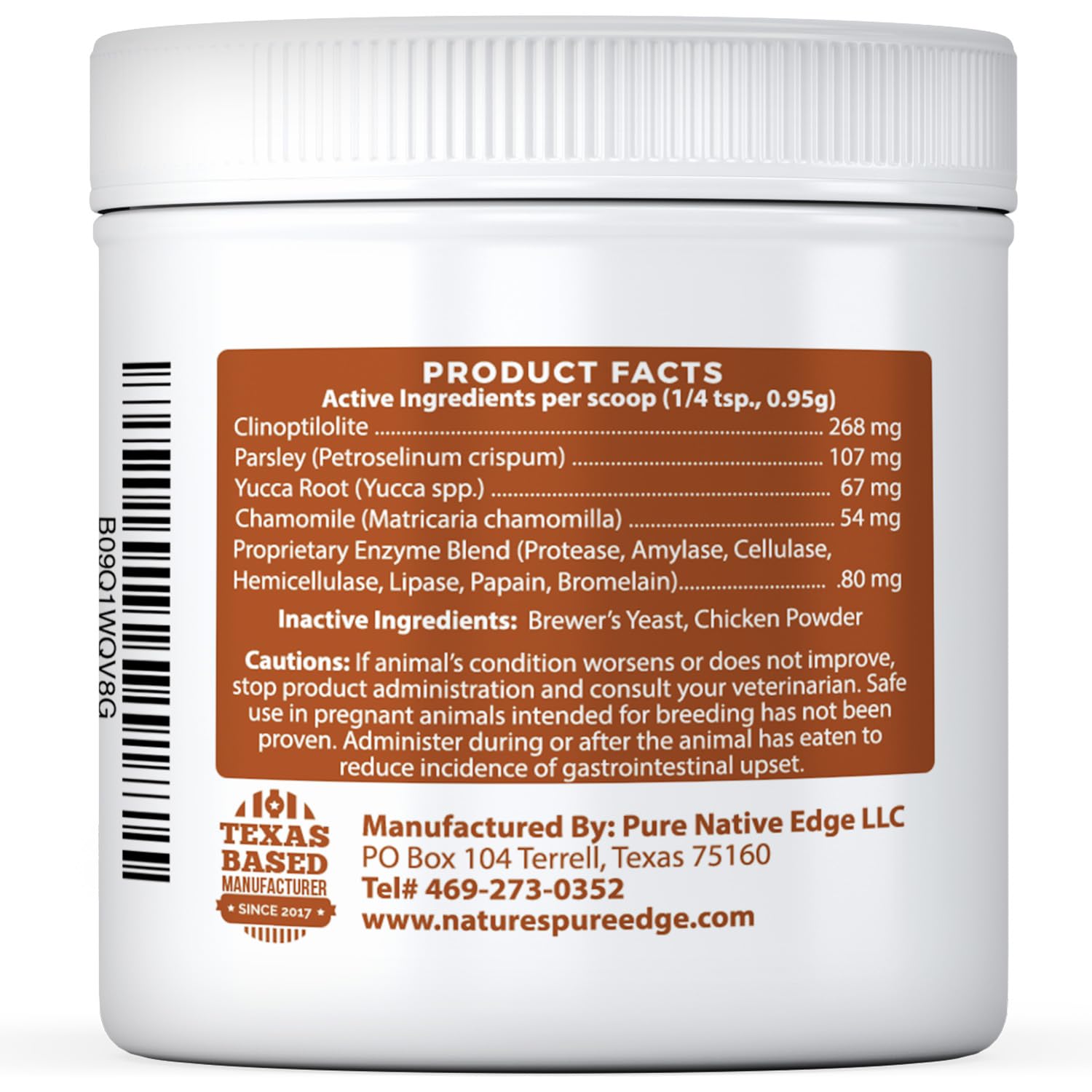 Nature's Pure Edge No Poop Eating Dogs yucca extract changes stool odor for tastier meals.