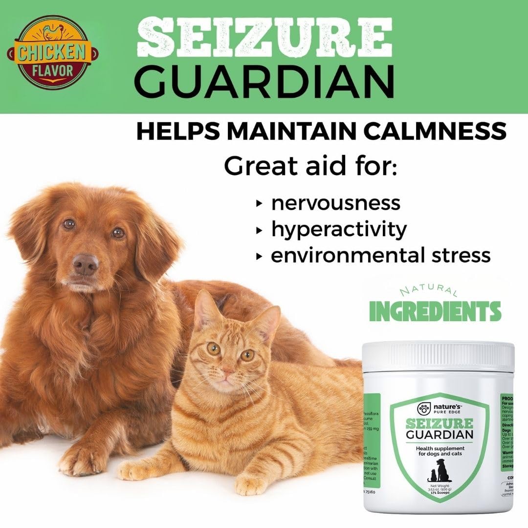 Nature's Pure Edge front bottle with pets illustrating everyday calm routine.