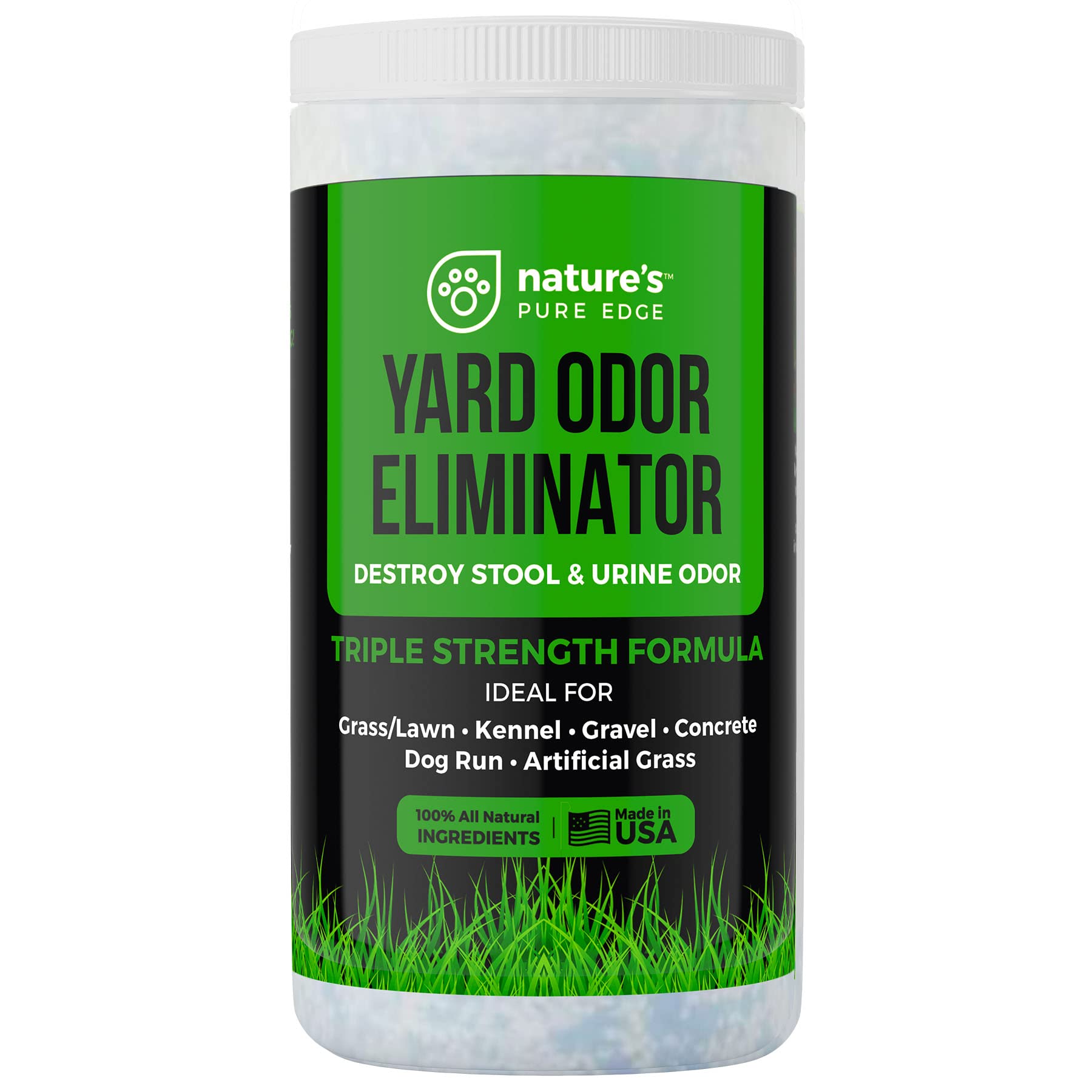 Nature's Pure Edge Yard Odor Eliminator bottle ready for outdoor odor control.