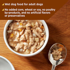 Nature's Recipe wet-dog-food serving bowl with savory broth aroma