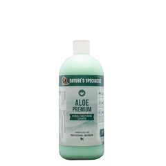 Nature's Specialties Aloe Premium dog shampoo bottle demonstrates ultra-concentration for up to four gallons.
