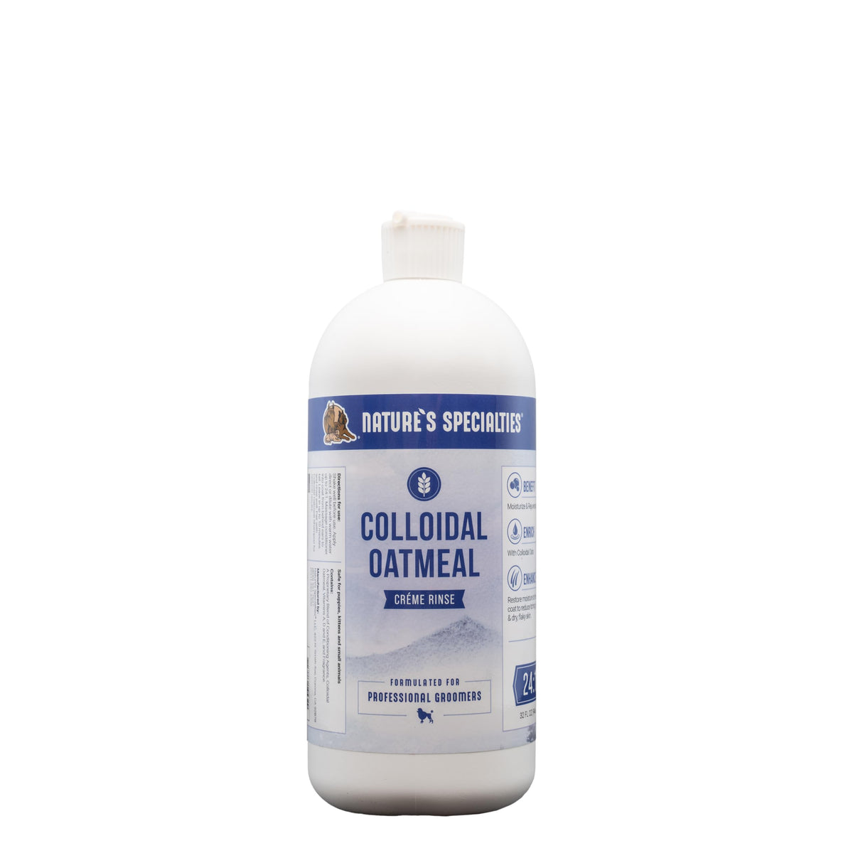 Nature's Specialties Colloidal Oatmeal Creme Rinse bottle front shows ultra-concentrated formula for easy use.