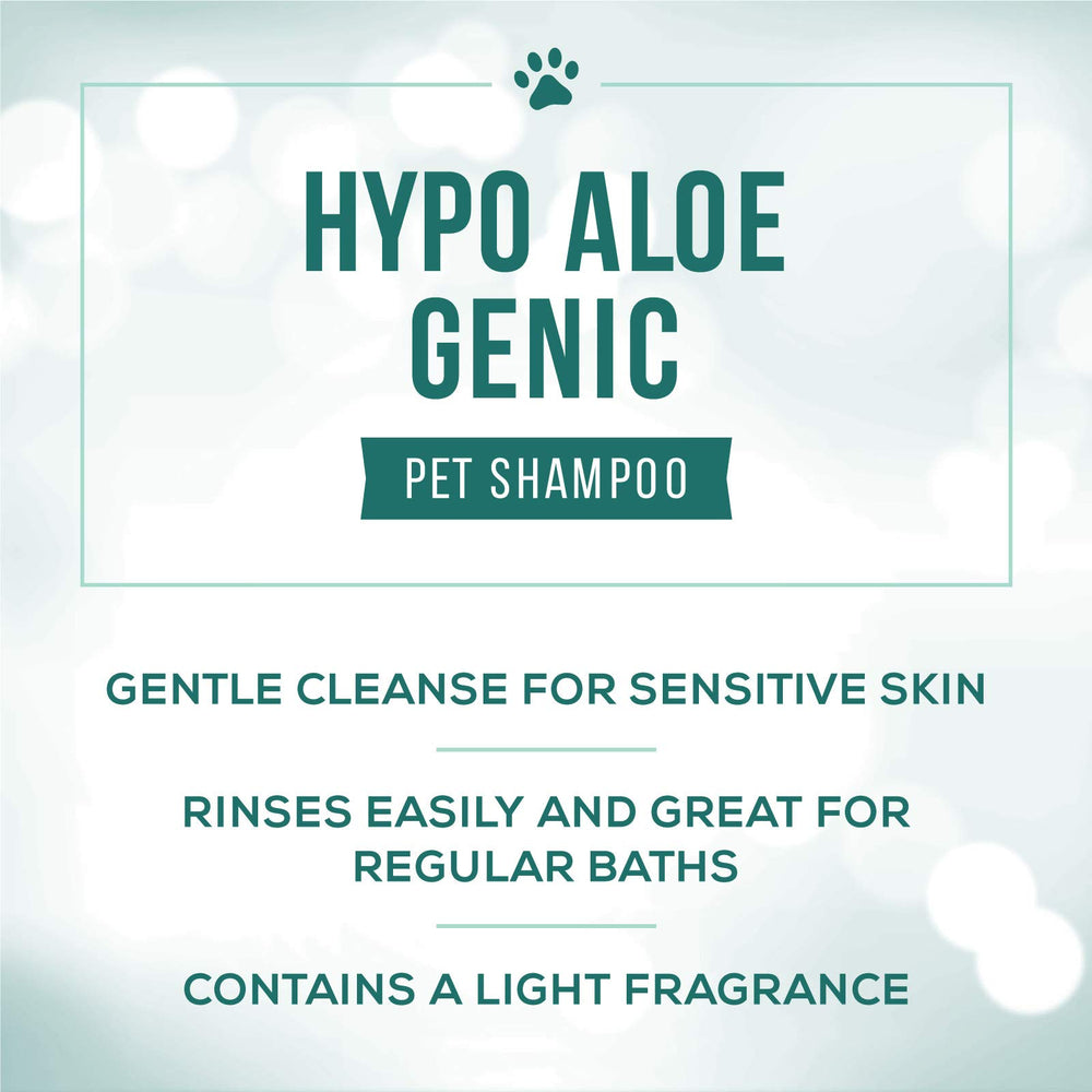 Nature's Specialties hypoallergenic aloe dog shampoo being massaged into a dog's coat for even cleansing