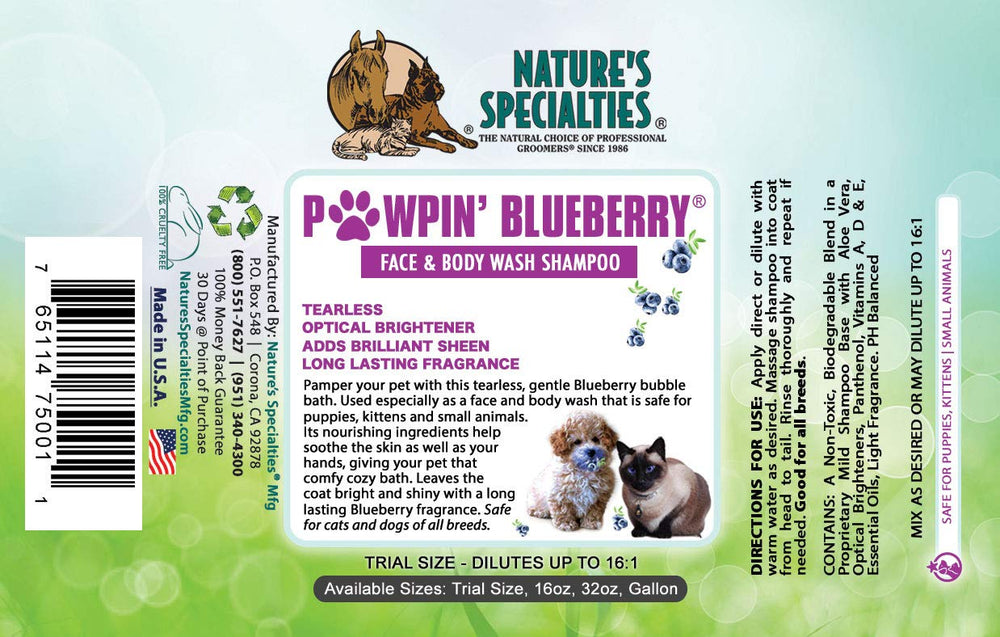 Nature's Specialties Pawpin' Blueberry dilution preview shows cost efficiency