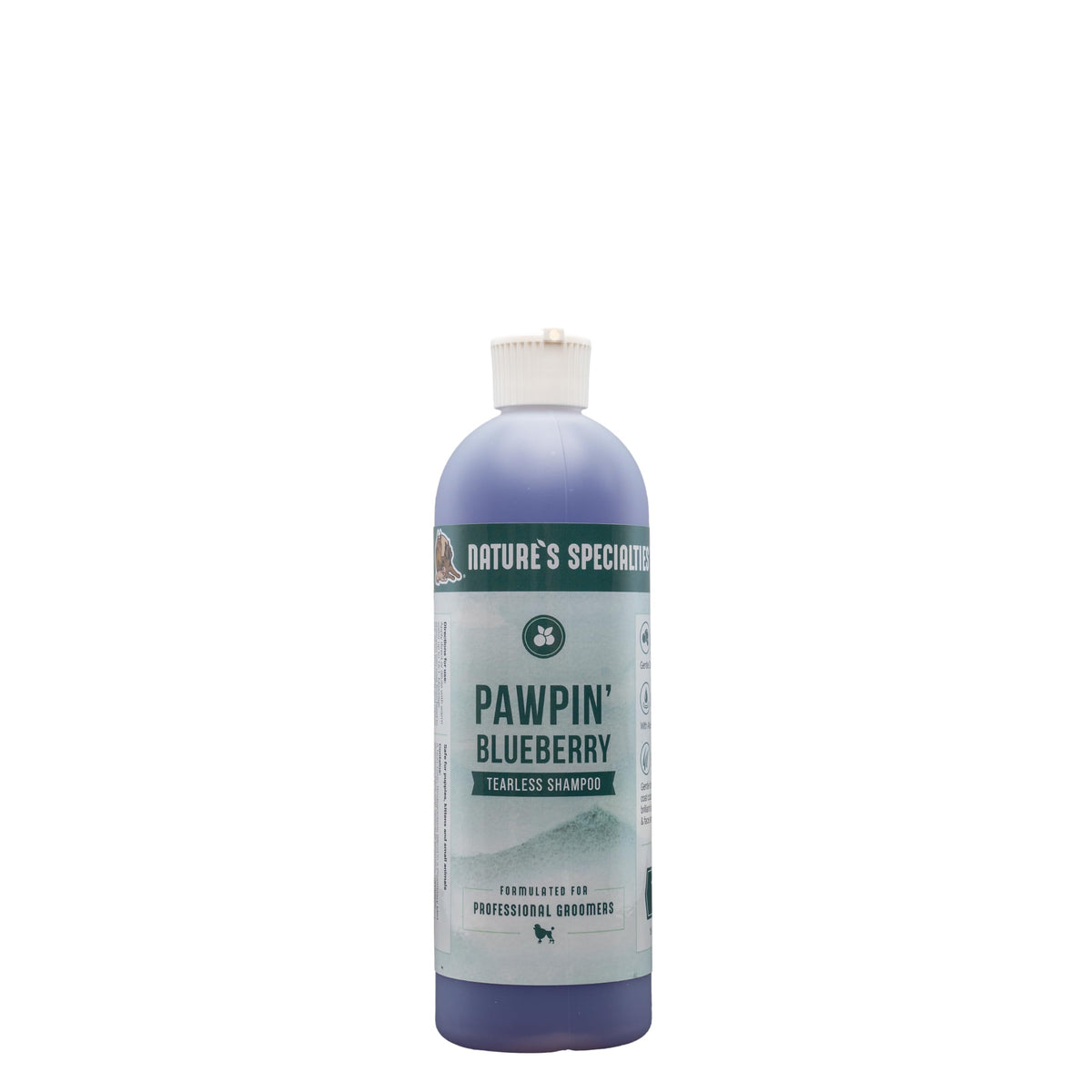 Nature's Specialties Pawpin' Blueberry dog wash bottle for dilution and use