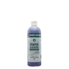 Nature's Specialties Pawpin' Blueberry dog wash bottle for dilution and use
