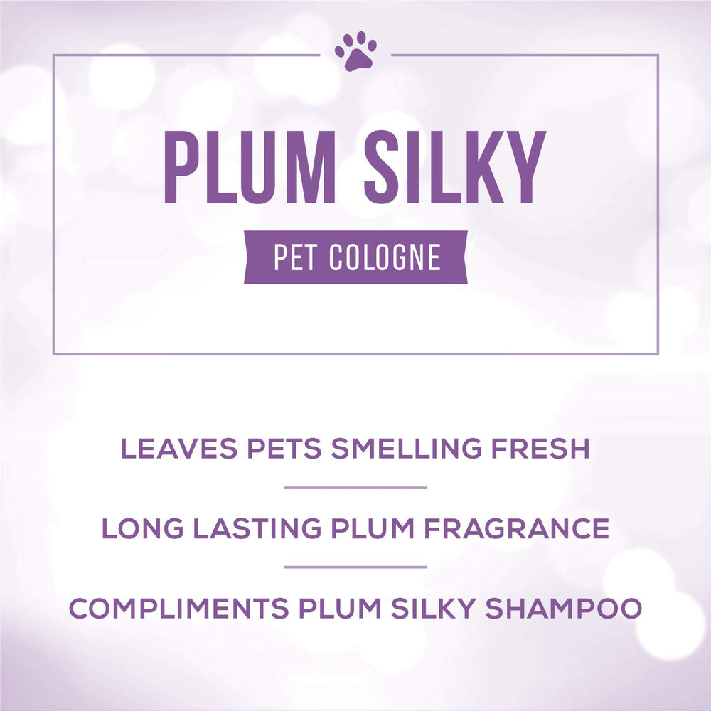 Nature's Specialties Plum Silky Dog Cologne spray application demonstrates easy mist for pets